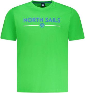 North Sails Groen Katoenen Heren T-Shirt - Heren - T-shirts - Groen - 2XL - Katoen - Tops