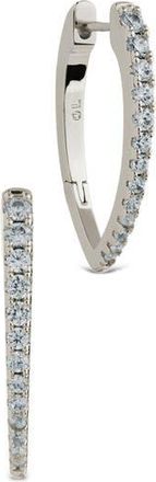 Sterling Forever Kenia Cubic Zirconia Marquise Hoop Earrings in Silver at Nordstrom Rack
