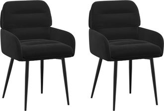 vidaXL Sillas De Comedor 2 Uds. Terciopelo Negro 59 X 59,5 X 90 Cm Vidaxl