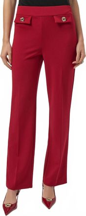 Joseph Ribkoff Pull On Wide Leg Trouser Pants In Deep Cherry