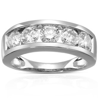 Vir Jewels 3 cttw Lab Grown Diamond Wedding Band in 14K White Gold For Women