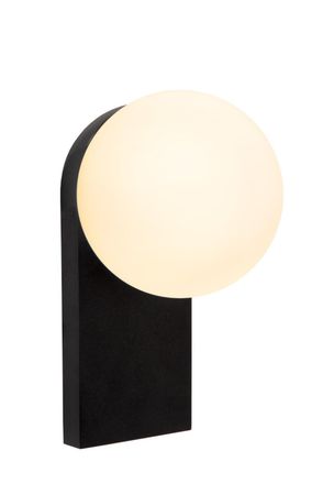 Lucide L&aacute;mpara de pared de vidrio con 1 led integrado, negro