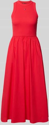 Tommy Jeans Midikleid aus reiner Baumwolle in Rot, Gr&ouml;&szlig;e XXS