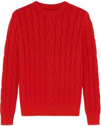 Jacob Cohen Cashmere Kabeltrui - Heren - Cashmere truien - Rood - M - Kasjmier - Truien & Vesten