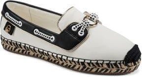 Karl Lagerfeld Miami Espadrille Boat Shoe in Bright White/Black at Nordstrom Rack, Size 8.5