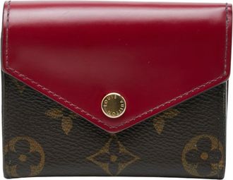 Louis Vuitton Brown Fuchsia Pink Pvc Leather Wallet (Tri-Fold) (Pre-Owned)