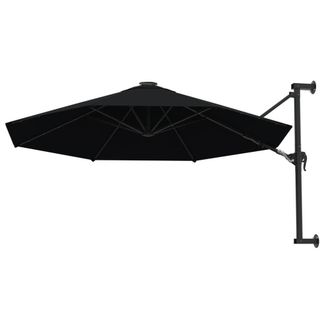 Berkfield Home Elegant Wall-Mounted Parasol with Metal Pole 300 cm Black