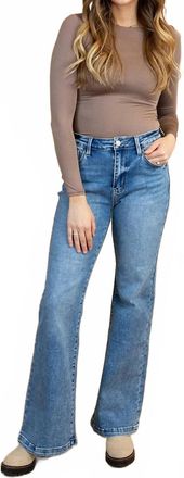 Kancan Camdyn Wide Leg Flare Jeans In Denim