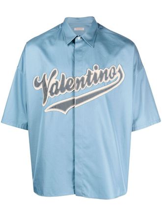 Valentino Garavani Camicia stile bowling con applicazione - Blu