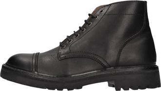 Dondup Lederen enkellaarzen - Heren - Veterlaarzen - Zwart - 45 EU - Leer - Schoenen