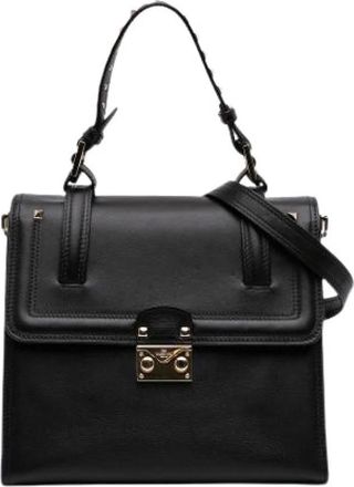 Valentino Pre-owned Cabana Satchel - Dames - Vintage Handtas - Zwart - ONE Size - Leer - Vintage