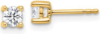 Diamond2Deal 14k Yellow Gold 1/2 ct Round Lab Grown Diamond Stud Earrings VS Clarity, D-E Color