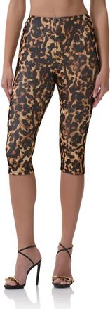 AFRM Gianna Leopard Print Crop Leggings in Winter Animal at Nordstrom, Size X-Large