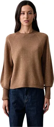 Twinset Lurex trui met ronde hals - Dames - Truien - Bruin - Maat: L Wol