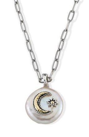 Samuel B. Two-Tone Sun & Moon Mother-of-Pearl Pendant Necklace in White at Nordstrom Rack