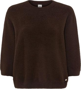 Brax Brax - Style Noemi Ronde hals Breiwerk - Dames - Truien - Bruin - Maat: XL Katoen