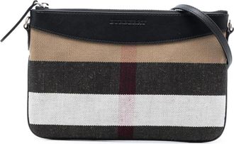 Burberry Pre-owned Cross Body Bags, female, Multicolor, Size: ONE SIZE Pre-owned Vintage Check Canvas Crossbody Bag