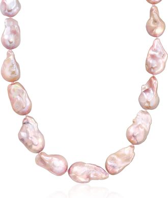 Ross-Simons 12-15mm Pastel Cultured Baroque Pearl Necklace With 18kt Gold Over Sterling