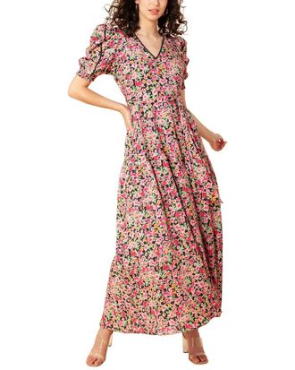 Hale Bob V Neck Linen Maxi Dress