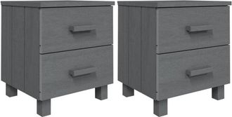 vidaXL Bedside Cabinets HAMAR 2 pcs Dark Grey 40x35x44.5 cm Solid Wood vidaXL