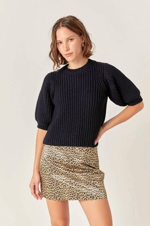 English Factory Liza Leopard Mini Skirt In Brown