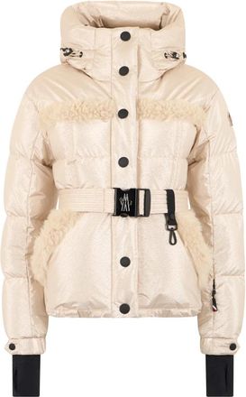 Moncler Mondim Gewatteerde Ski-jas - Dames - Gewatteerde jassen - Beige - M - Leer - Jassen