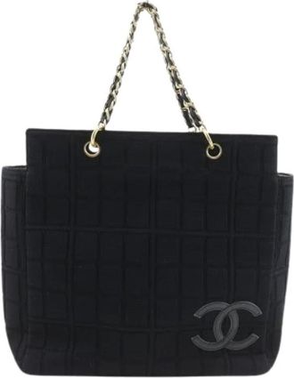 Chanel Pre-owned Jersey Tote Bag - Dames - Vintage Shopper - Zwart - ONE Size - Vintage