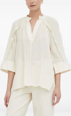 Day Birger Et Mikkelsen Blouse met franje en V-hals - Wit