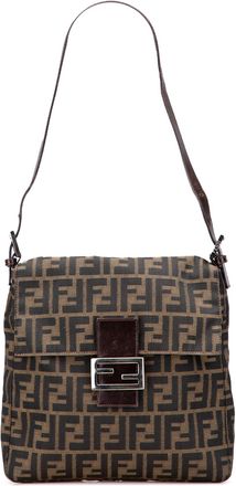 Fendi Pre-owned Womens Baguette Ff Logo Shoulder Bag - Tan Textile - One Size