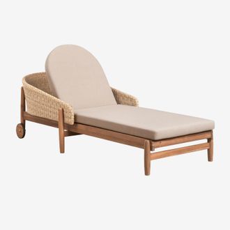 Sklum Tumbona En Madera De Acacia Y Rat&aacute;n Sint&eacute;tico Ribeira Sklum
