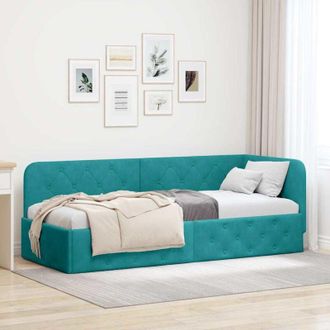 vidaXL Estructura De Cama En Esquina Crema 80 X 200 Cm Terciopelo