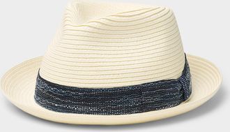 Le 31 Mens Small-brim paper straw fedora Exclusive collection from Italy