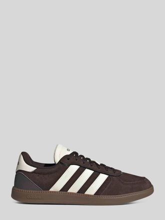 adidas Sneaker aus echtem Leder mit Label-Schriftzug in Dunkelbraun, Gr&ouml;&szlig;e 36,5