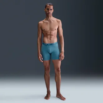 Nike Mens Dri-FIT Essential Cotton Stretch Boxer Briefs (3-Pack) in Grey | KE1167-468