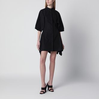 Alaia Panelled cotton poplin dress in black