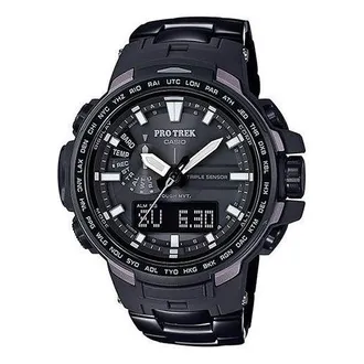 Casio Sports Solar Powered Waterproof Mens Black Analog/Digital Combo PRW-6100YT-1