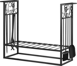 HOMCOM Portalegna in Acciaio per Interni ed Esterni con 4 Attrezzi Inclusi - Homcom