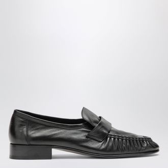 The Row Soft Loafer black loafers in nappa leather