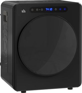 HOMCOM Homcom Secadora De Evacuaci&oacute;n 3 Kg Secadora De Ropa 1000w Funci&oacute;n Antiarrugas Funci&oacute;n Esterilizar Temporizador Pantalla Led T&aacute;ctil Tambor Inox Negro