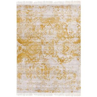 Beliani Beliani - Tappeto orientale vintage invecchiato soggiorno giallo beige 140 x 200 cm Boyali
