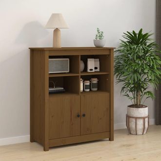 vidaXL Aparador De Madera Maciza De Pino Marr&oacute;n Miel 83x41,5x100 Cm Vidaxl