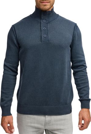 Indicode Strickpullover INDICODE INNiels.5 Placket, Herren, Gr. XL, sky captain, Strick, Obermaterial: 100% Baumwolle, unifarben, regular fit, Pullover Strickp