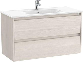 Roca Pack Unik mueble de 2 cajones + lavabo TENET - ROCA Color: Fresno nórdico - Medidas: 985x460x565 mm