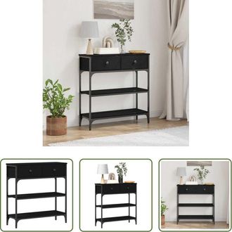 vidaXL vidaXL Design industriale - Tavolo consolle Rovere Nero 72.5 x 25 x 75 cm Legno multistrato