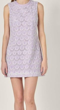 English Factory Marina Crochet Lace Mini Dress In Purple