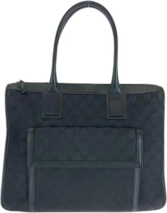Gucci Pre-owned Tote Bags, female, Black, Size: ONE SIZE Pre-owned Canvas Tote Bag