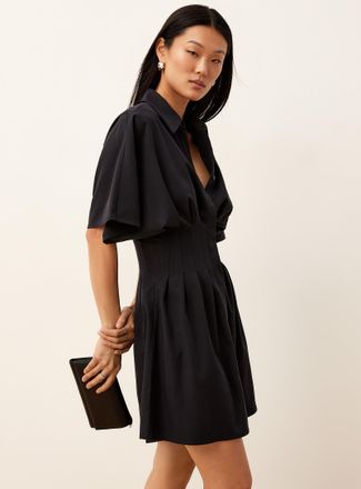 Icone Womens Pleated cinched minidress