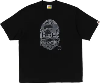A Bathing Ape Multi Logo Ape Head Relaxed Fit T-Shirt Black 1L30-110-332-BLK