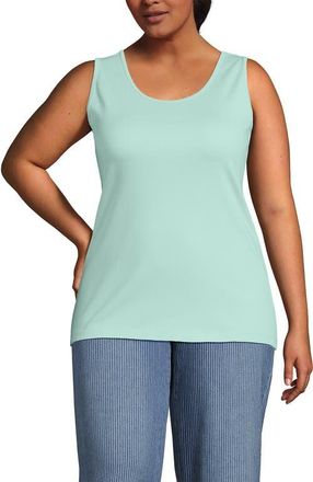 Lands End Cotton Tank Top in Pale Sky at Nordstrom, Size 3X