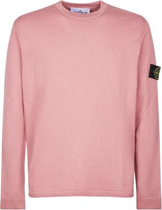 Stone Island Trui met ronde hals - Heren - Ronde hals truien - Roze - XL - Katoen - Truien & Vesten